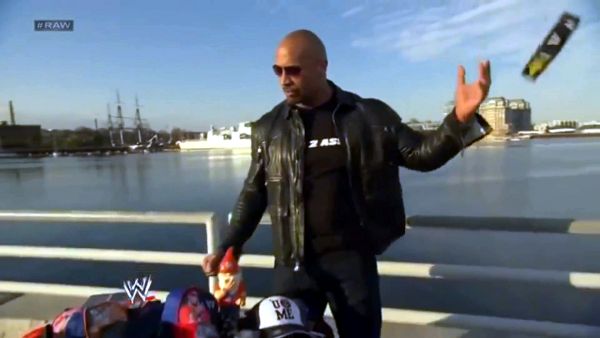 The Rock throws away John Cena stuff.